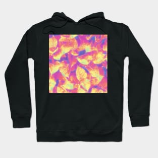 Pink and Golden Leaves Design Hoodie